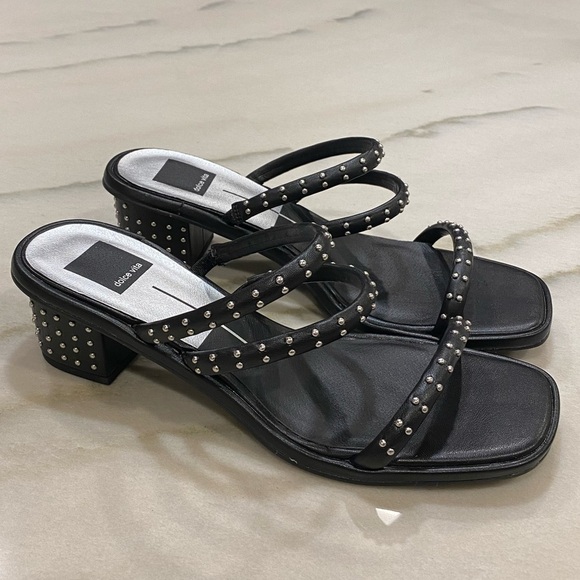 Dolce Vita Sandals Size 8.5 Studded Faux Leather - Picture 3 of 15